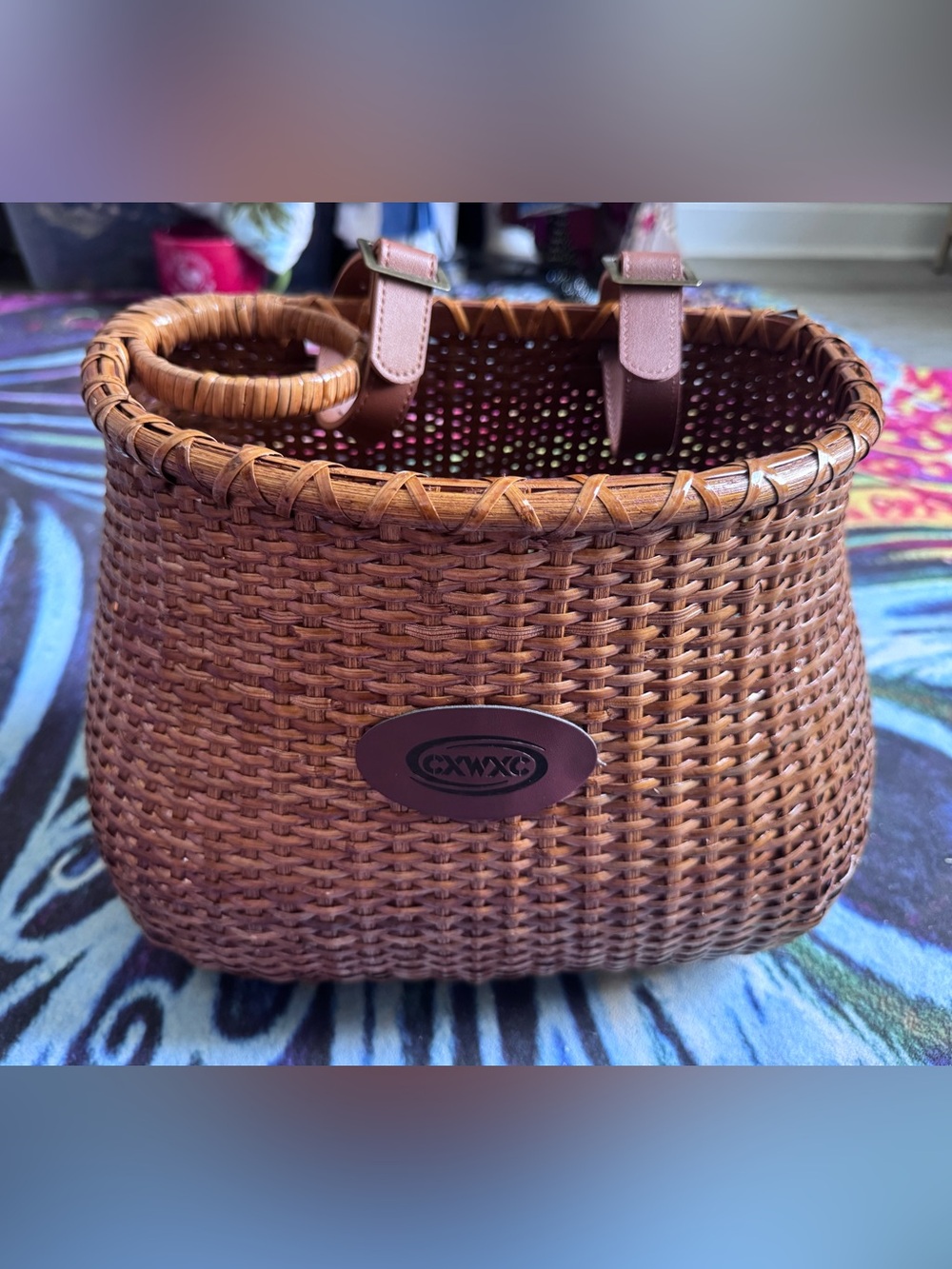 Woven Tote Bag in Brown